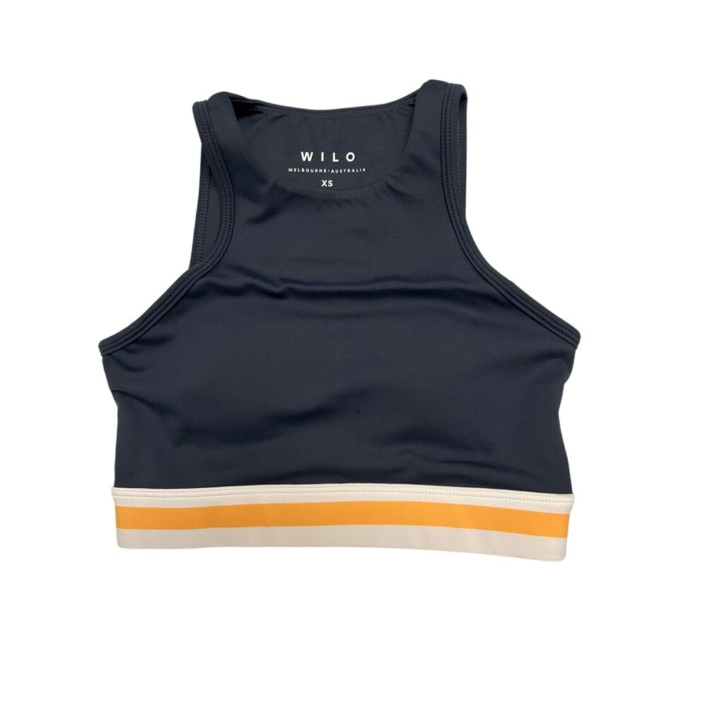 NWT WILO The Label Activewear Navy Marigold Padded Contour Sports Bra- Size XS